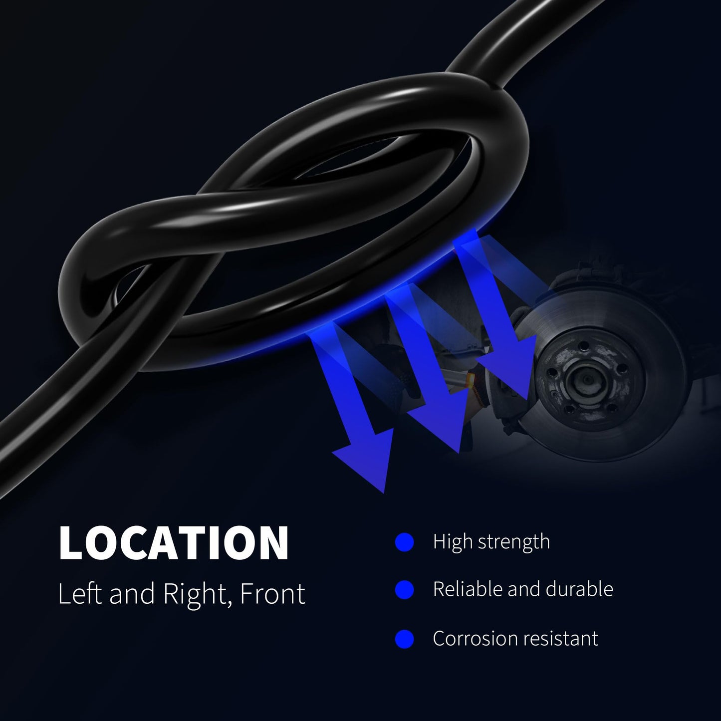 HiSport Front ABS Wheel Speed Sensor Left & Right 20811371 Compatible with Chevrolet Equinox LS LT 2010-2017 Replacement for GMC Terrain SLE SLT