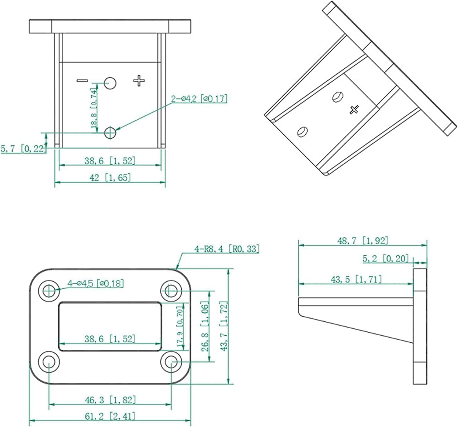 HISports 6 Stück 50 A für Anderson-stecker unterputz einbaurahmen, Stecker Satz Montagehalterung Panel Abdeckung Für Wohnwagen Boot LKW Gabelstapler Schwarz