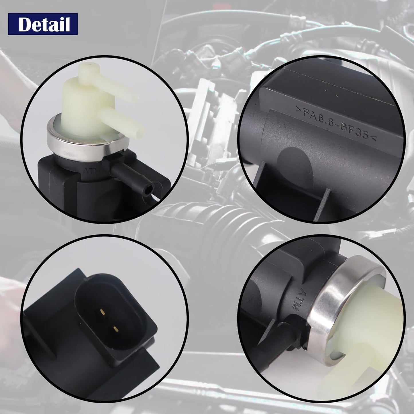 HiSport Turbo Boost Pressure Solenoid Converter Valve 1K0906627A - Compatible with AUDI A3 VOLKSWAGEN BEETLE GOLF ETTA 2004-2014 - Replaces 1J0906627B 1J0906627B 1K0906627E 9A790662700 9A790662700