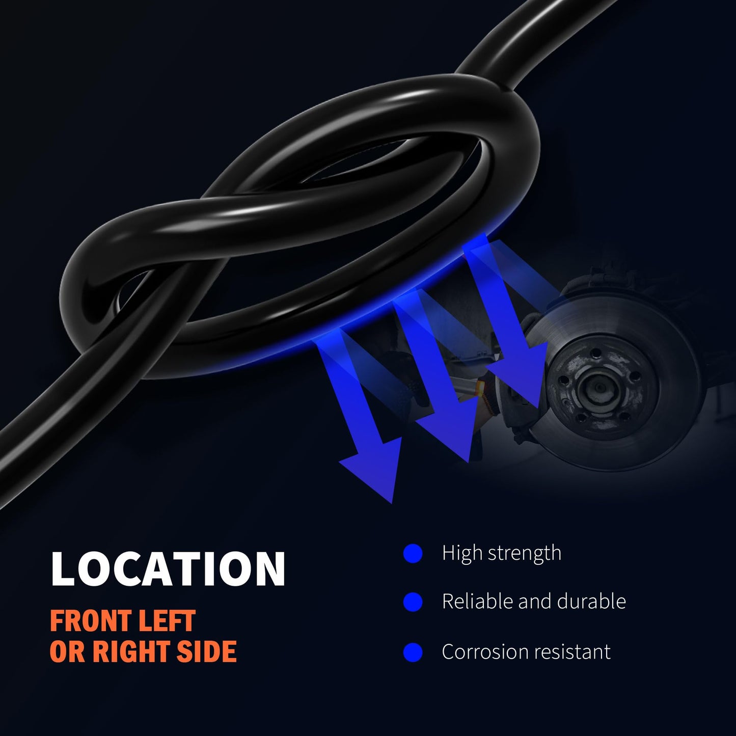 HiSport Front Left and Right Side ABS Wheel Speed Sensor 68199987AC Replacement for Chrysler 300 2015-2020,Replacement for Dodge Challenger Charger 2015-2020 Replace ALS2892 2PCS