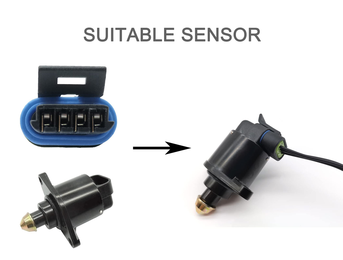 HiSport Idle Air Control Valve Connector Compatible with Buick,Chevrolet Lumina, Oldsmobile, Oldsmobile Cutlass, Pontiac, Pontiac Trans Replace S-551