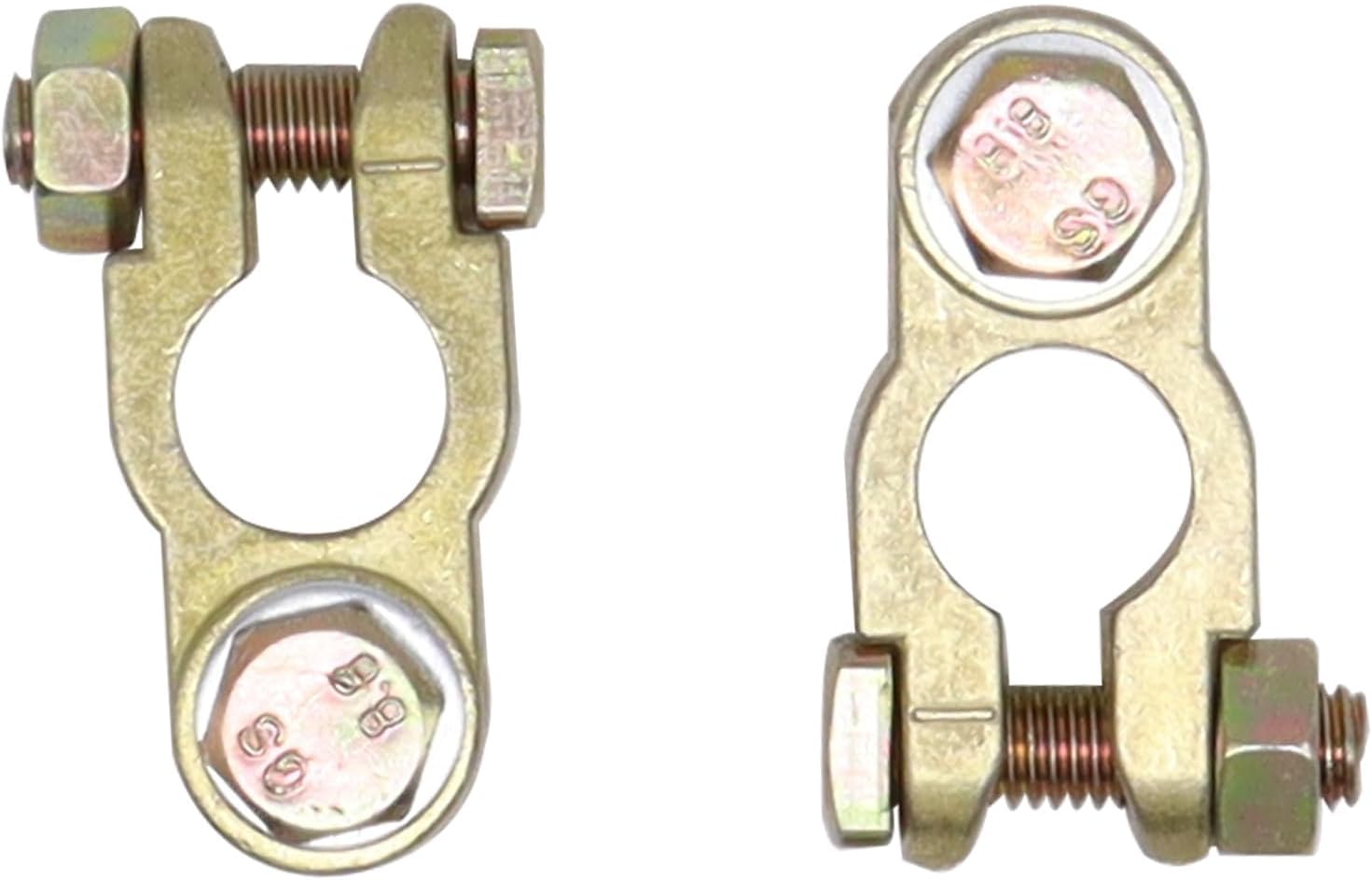 HiSport Brass Battery Terminal Connectors - This Battery Terminal Connector Compatible with Car Truck Van RV Boat (1 Pair)