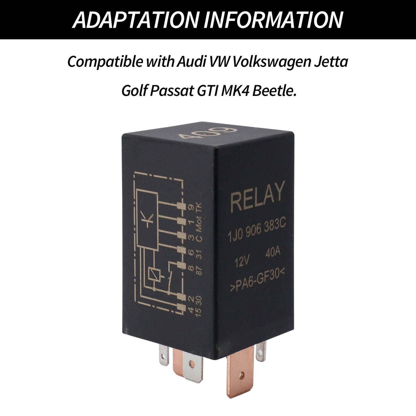 HiSport 409 Fuel Pump Relay 7 Pin 1J0906383C Compatible with Audi VW Volkswagen Jetta Golf Passat GTI MK4 Beetle Replacement with 1J0906383B 1J0906383