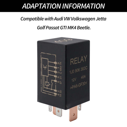 HiSport 409 Fuel Pump Relay 7 Pin 1J0906383C Compatible with Audi VW Volkswagen Jetta Golf Passat GTI MK4 Beetle Replacement with 1J0906383B 1J0906383