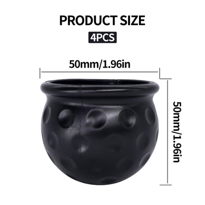 HiSport 4-Pack Universal Trailer Hitch Ball Covers - 2" Rubber Towing Ball Protectors for RV, Truck, Boat, Caravan - Weather-Resistant Dustproof Protective Caps