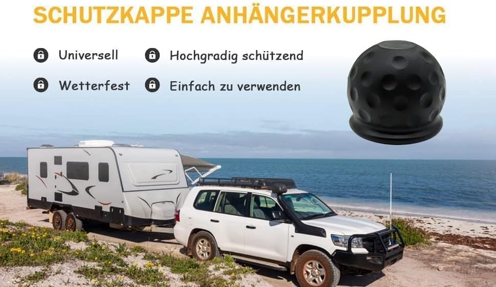 HISports Anhängerkupplung Abdeckung Kugelschutzkappen Für Wohnmobil Anhänger,Universal Kugelabdeckung Kugelkopfkupplung,50mm Universell