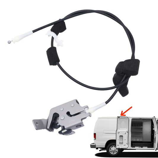 HiSport Side Door Latch with Cable AC2Z-15264A26-B Compatible with Ford E150 E250 E350 Econoline Van 1992-2014 Replaces AC2Z15264A26B