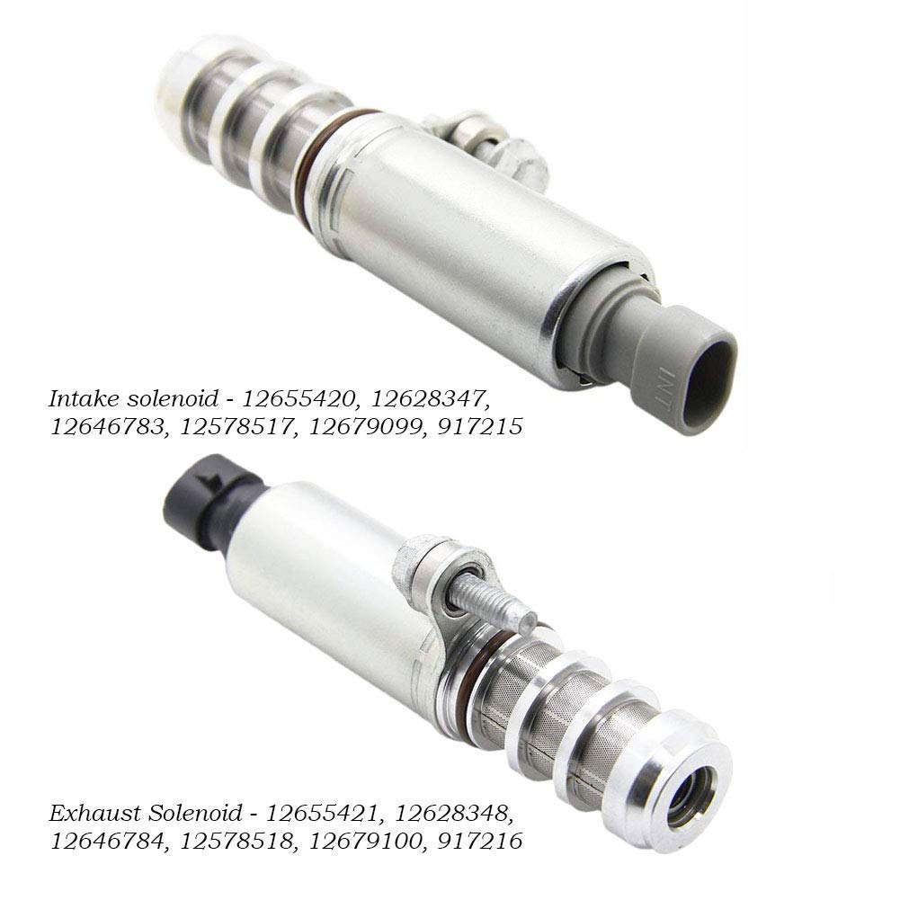 HiSport Intake & Exhaust Camshaft Position Actuator Solenoid Valve Kit Compatible with Cobalt,Malibu, HHR, Verano and More-2.0L/2.2L/2.4L Replaces # 12655421, 12655420
