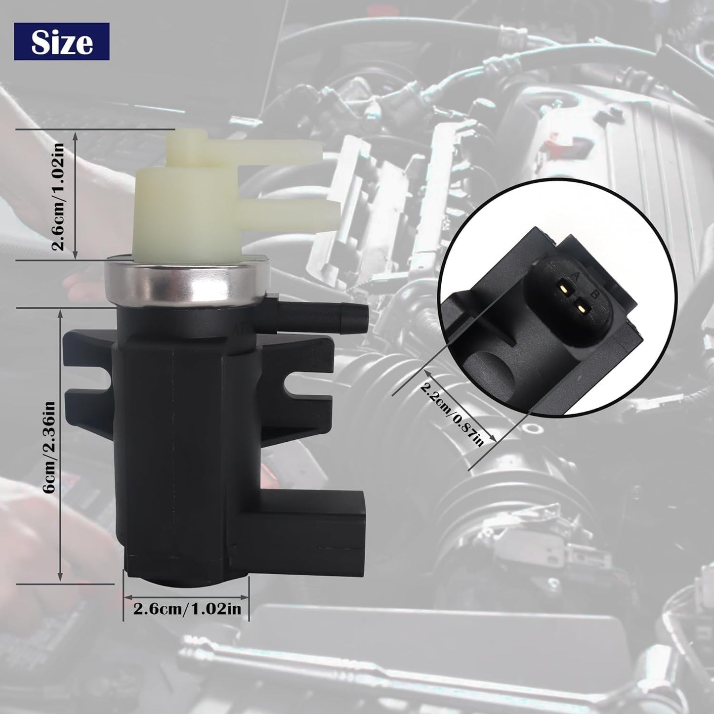 HiSport Turbo Boost Pressure Solenoid Converter Valve 1K0906627A - Compatible with AUDI A3 VOLKSWAGEN BEETLE GOLF ETTA 2004-2014 - Replaces 1J0906627B 1J0906627B 1K0906627E 9A790662700 9A790662700