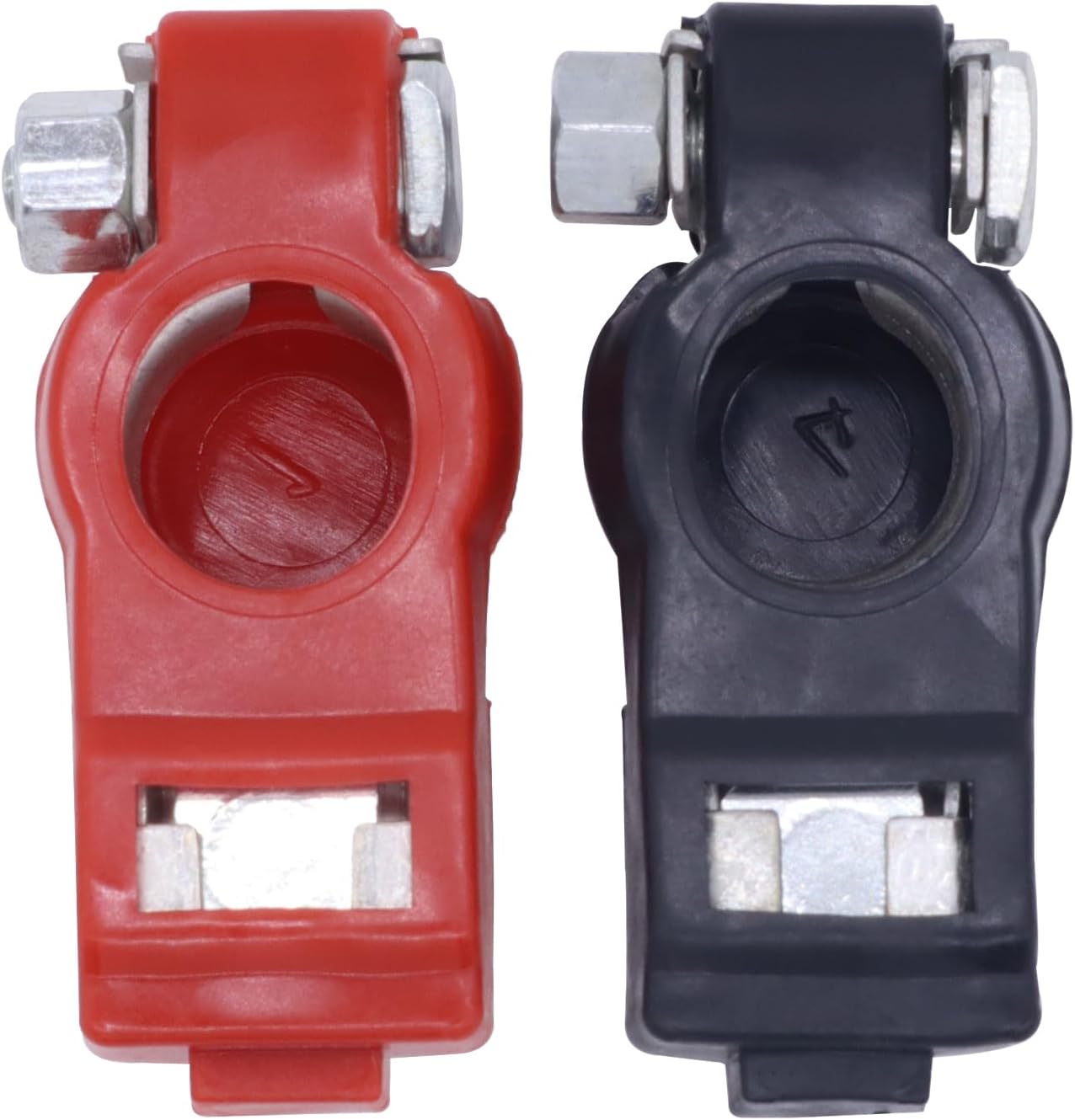 Hisport Battery Terminal Connectors Top Post - Compatible with Positive & Negative for Automotive, Truck, RV, Marine & More - Durable Iron Construction for Long-Lasting Performance