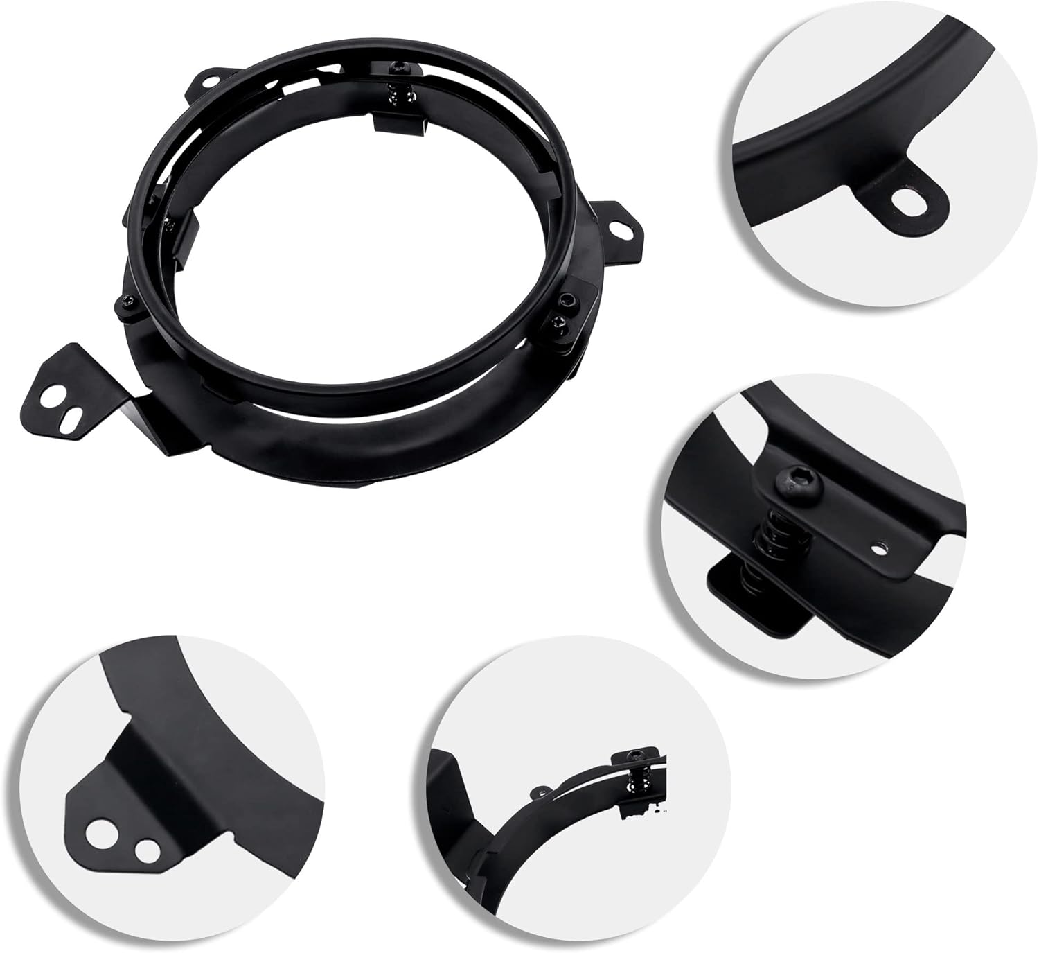 HiSport Headlight Mounting Bracket Aluminium Alloy - Omnidirectional Adjustable with Wiring Harness, Compatible with Jeep Wrangler JL 2018-2021 (7" Light, 6-Piece Set)