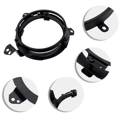 HiSport Headlight Mounting Bracket Aluminium Alloy - Omnidirectional Adjustable with Wiring Harness, Compatible with Jeep Wrangler JL 2018-2020 (7" Light, 6-Piece Set)