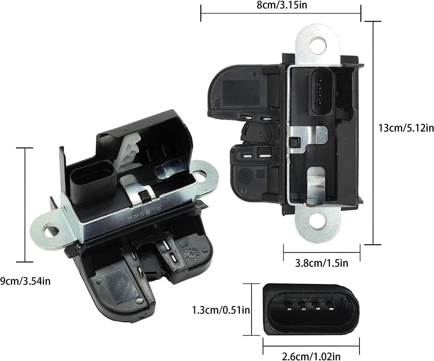 HiSport Rear Hatch Trunk Door Lock Actuator Motor 5M0827505E - Compatible with 2010-2014 Volkswagen Jetta Sportwagen, 2008-2017