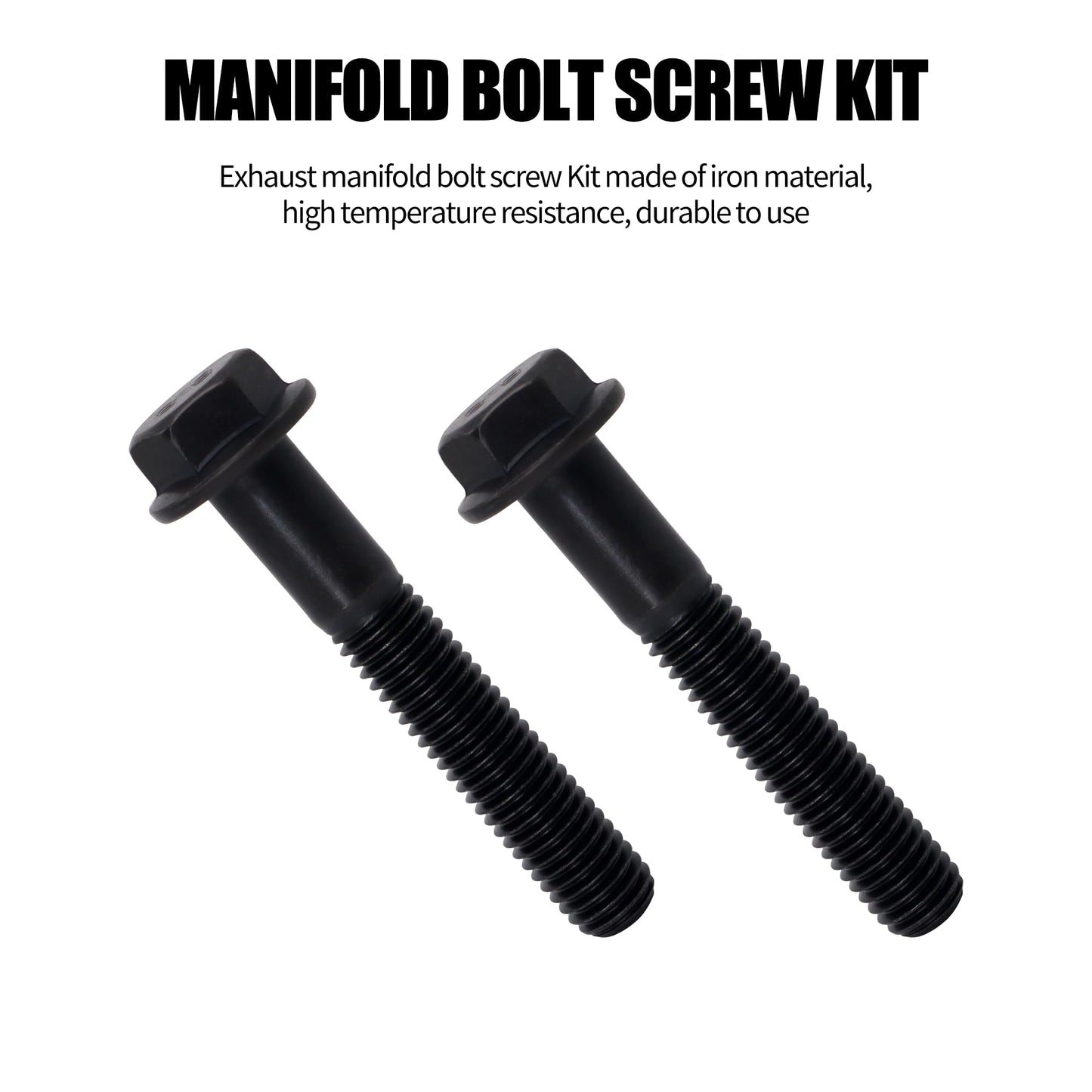 HiSport Exhaust Manifold Flanged Bolt - Compatible with Ford F250 F350 7.3L Powerstroke Diesel Engine 1994 1995 1996 1997 1998 1999 2000 2001 2002 2003