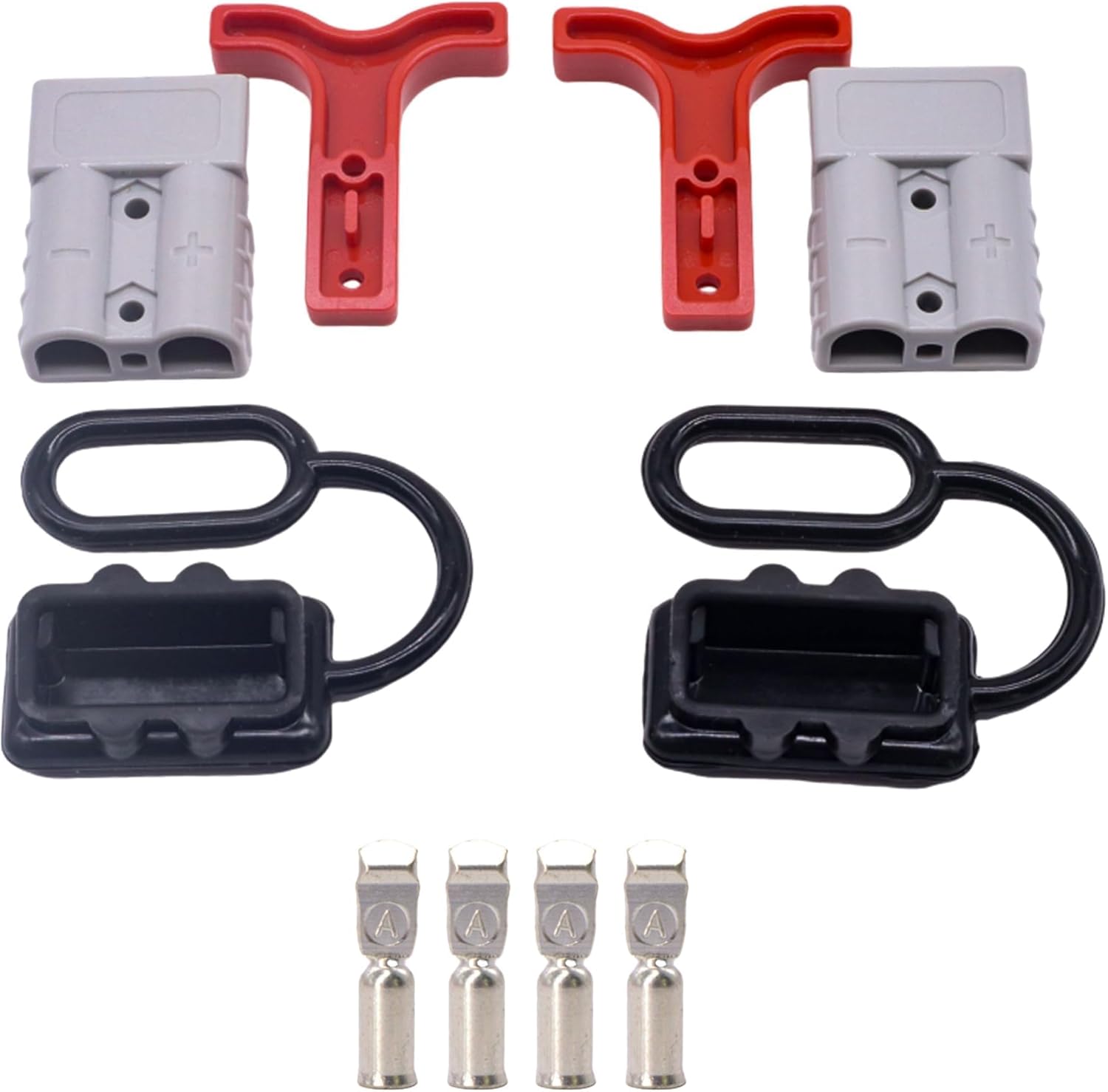 HISports Batterie Anschluss (2 Stück), 50A 12V Stecker, Batteriekabel, Schnellanschluss, Batterieanschlussstecker mit staubdichtem Stecker für Auto, Wohnmobil, Motorrad, Marine, Solaranlage