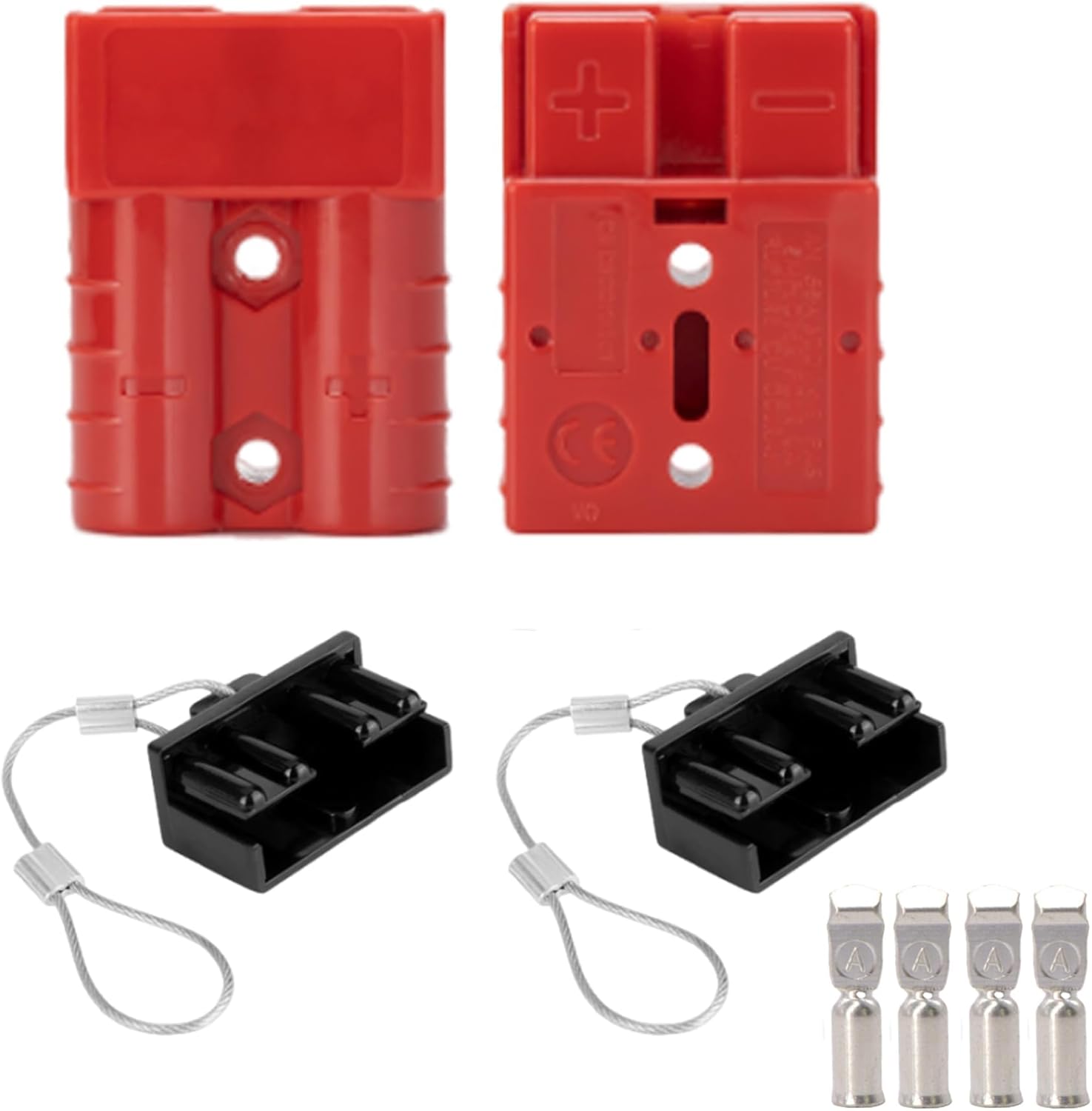 HISports 175A Batterie-Schnellanschluss-Stecker, 2 Stück, 1/0 Gauge Harness, 12-36 V, Schnellanschluss, Überbrückungskabel, Bergungssätze für Autos, ATVs, Hebebühnen, Motoren, Anhänger, Rot