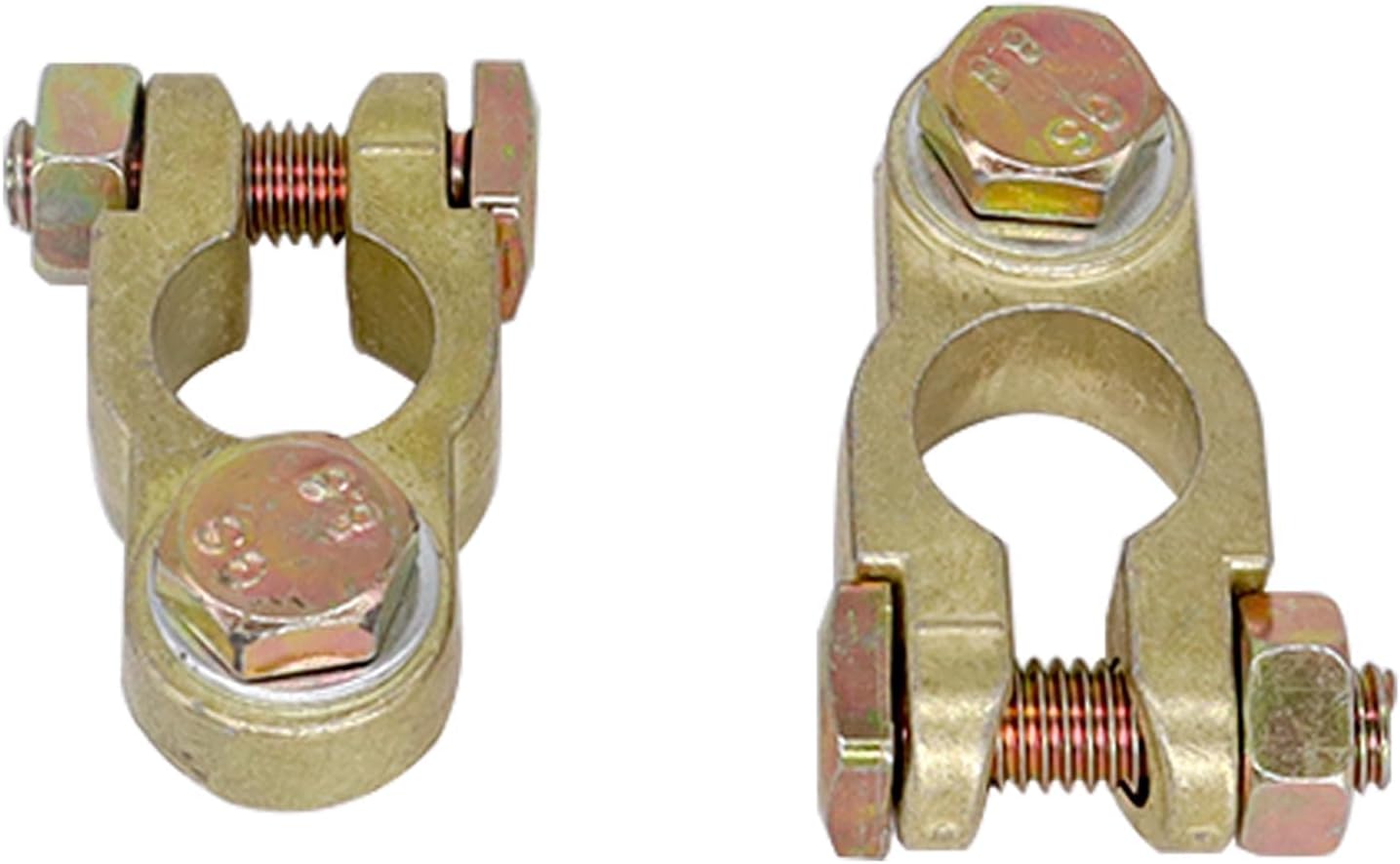 HiSport Brass Battery Terminal Connectors - This Battery Terminal Connector Compatible with Car Truck Van RV Boat (1 Pair)