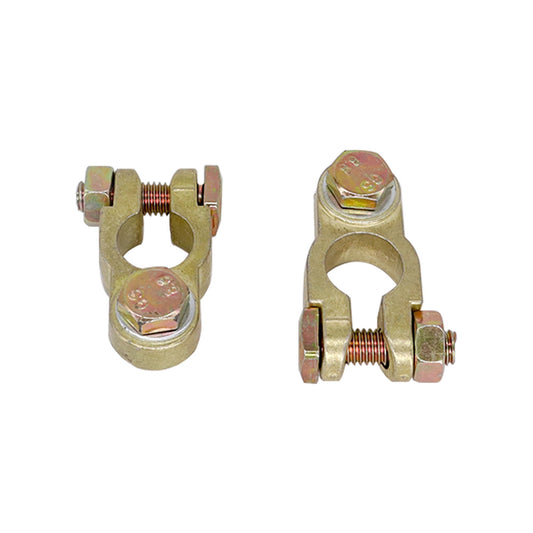 HiSport Brass Battery Terminal Connectors - This Battery Terminal Connector Compatible with Car Truck Van RV Boat (1 Pair)