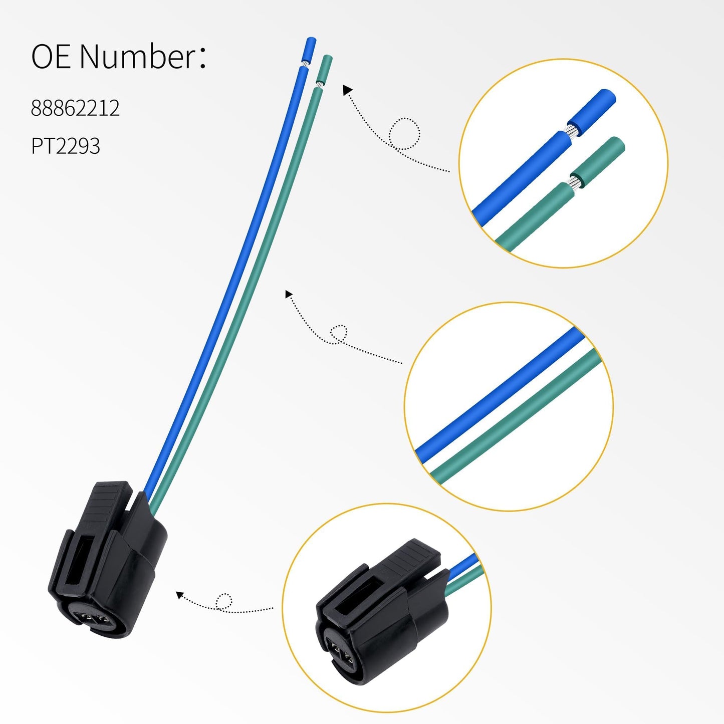 HiSport A/C Compressor Connector PT2293 88862212 Compatible with 1975-2001 Buick Century 1977-2005 Chevrolet P30 1979-1999 GMC K2500 K3500 K1500 1977-1997 Automative Replacement Part