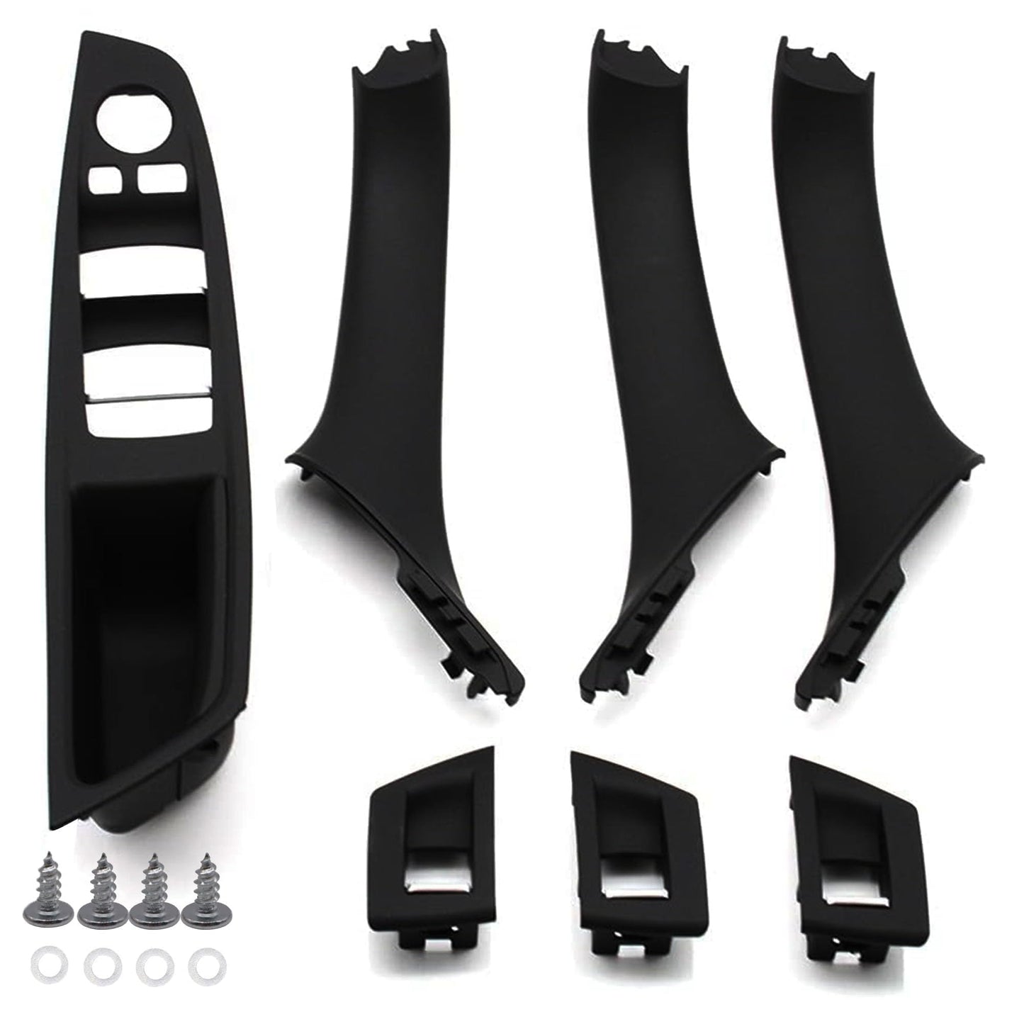 HiSport Driver Side Window Switch Door Handle, Front Rear Left and Right Interior Door Handle Panel Pull Cover Trim Compatible with BMW 5 Seriess 520 523 525 528 530 535 F10 F11 F18 2010-2016