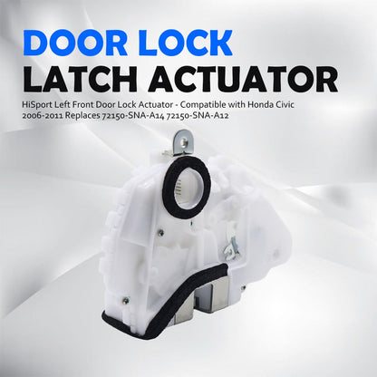 HiSport Left Front Door Lock Actuator - Compatible with Honda Civic 2006-2011 Replaces 72150-SNA-A14 72150-SNA-A12