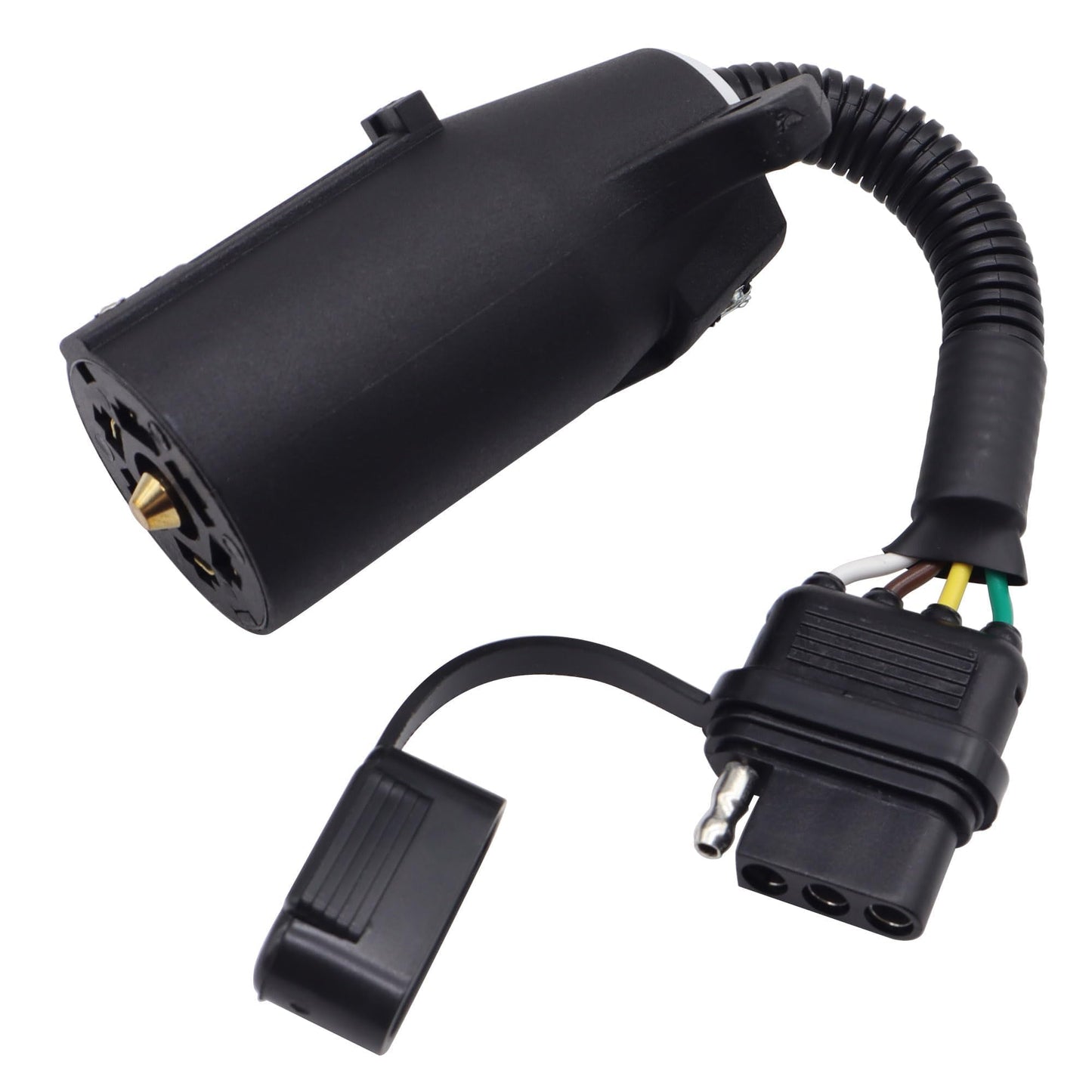 HiSport 7 Way Blade to 4 Way Flat Trailer Adapter Rv Trailer Connector Used in Most Vehicles Including Caravan and RVs