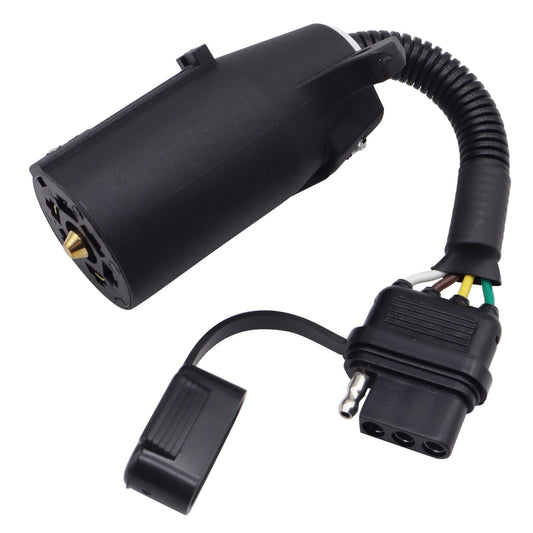 HiSport 7 Way Blade to 4 Way Flat Trailer Adapter Rv Trailer Connector Used in Most Vehicles Including Caravan and RVs