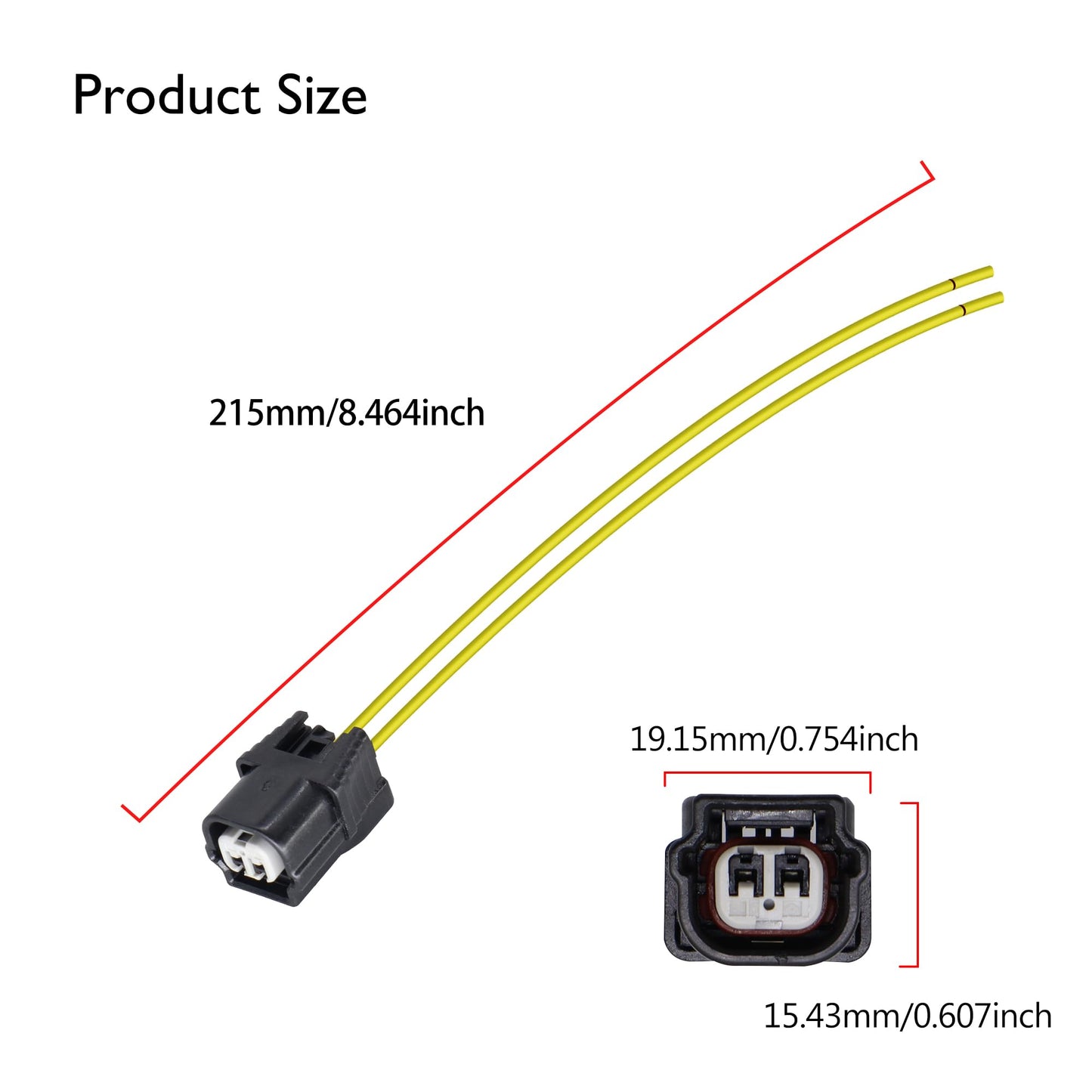 HiSport Coolant Temperature Sensor Connector Repair Harness Compatible with Honda Accord Civic Acura 2006-2024 Temperature Sensor Connector Pigtail Replace 04320-SAA-A00 37870-RWC-A01