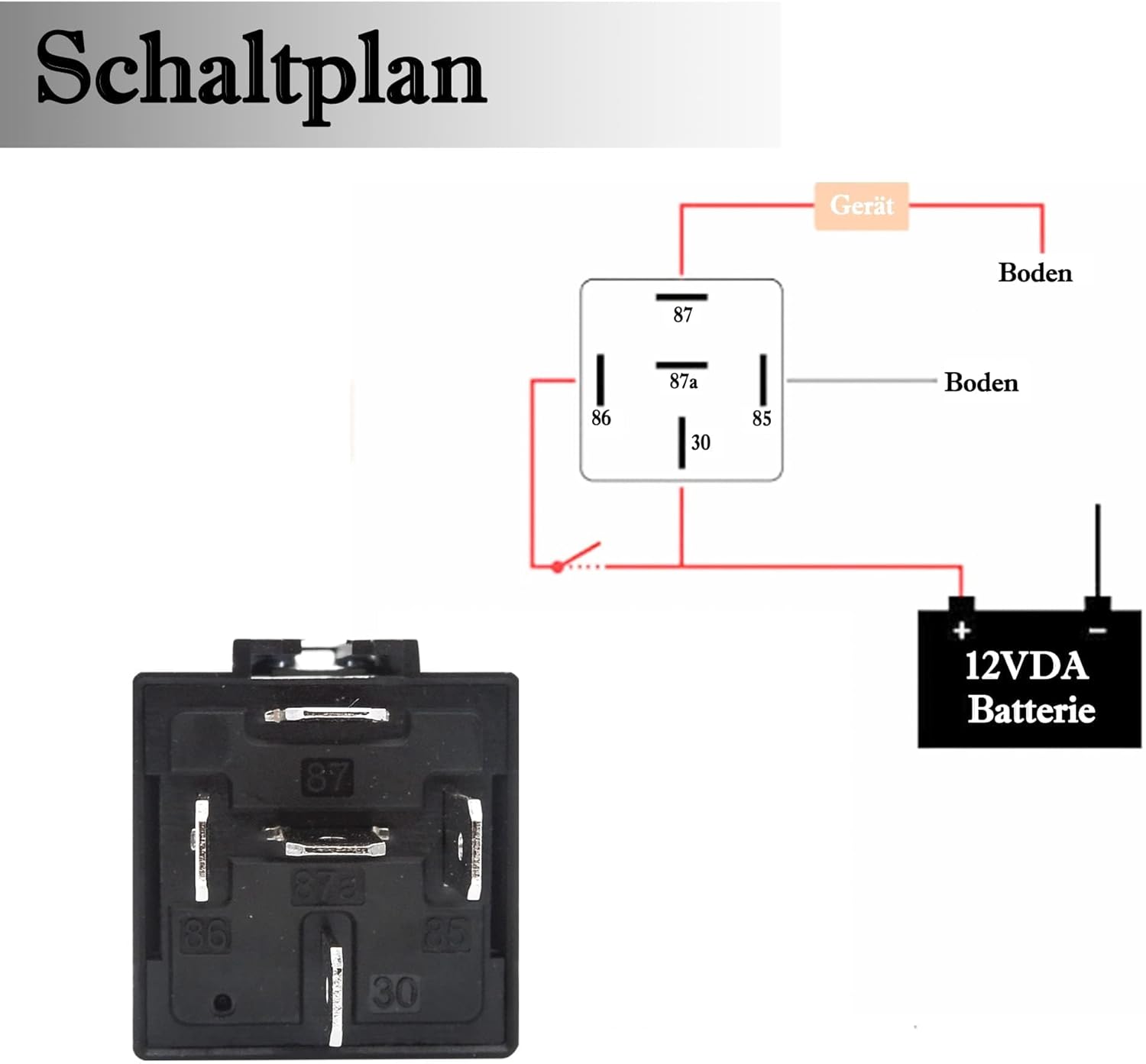 HISports Relais, wasserdichtes 12 V Pin Automobilrelais, 5 Pin Automobil Relaiskonverter, Scheinwerfer Universalrelais mit Halterung 4RD 933 332 041