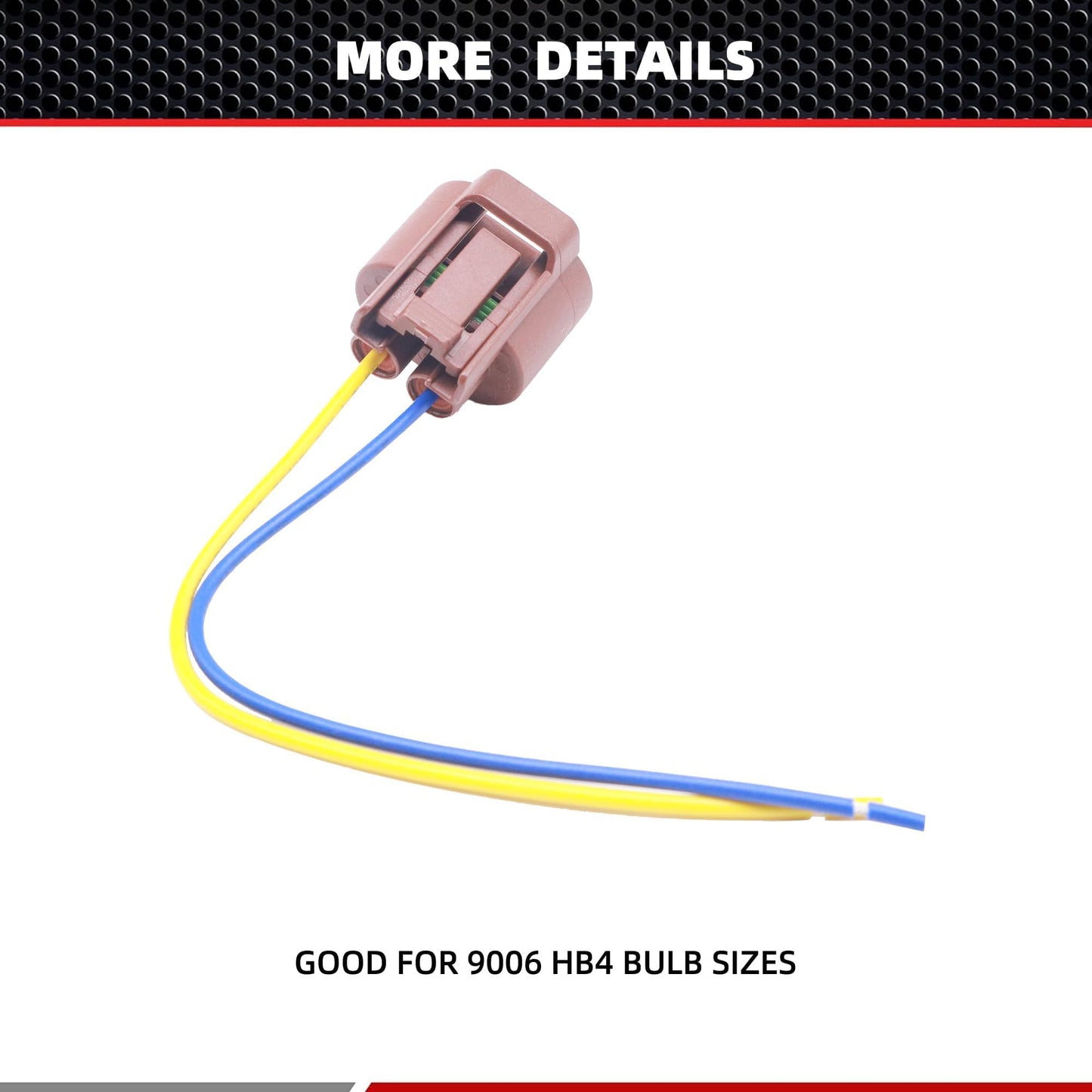 HiSport 9006 Headlight Plug Female Adapters Connector Wiring Harness Sockets Wire Plug Pigtails Compatible with High/Low Beam Or Fog Lights Use Replacement for OE 9006 HB4 (Pack of 2)