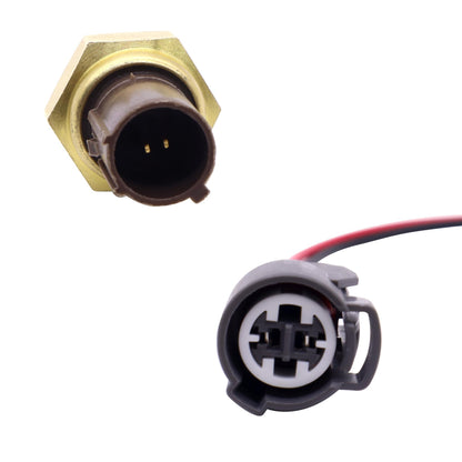 HiSport 37760-P00-003 Radiator Coolant Fan Switch with Connector Pigtail Harness - Compatible with Honda Odyssey CR-V Civic Acura 1994-2005 - Replaces 37870-PJ7-003 37760-PHM-004A