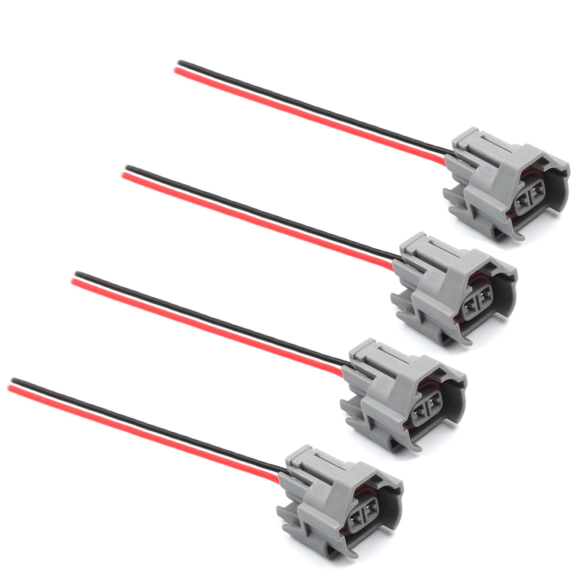 HiSport 4Pcs Fuel Injector Connector Electrical Pigtail Plug Replaceme