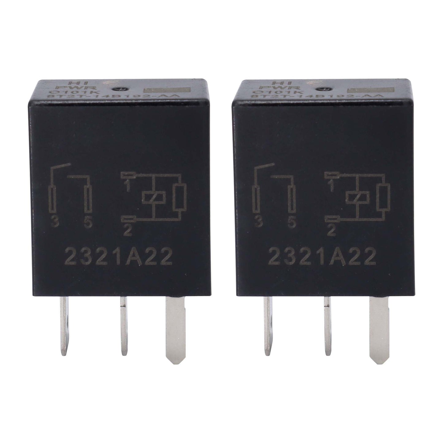 HiSport Relay 8T2T-14B192-AA O101K 12VDC 4 Pins Automotive Relay Compatible with Ford, 2PCS
