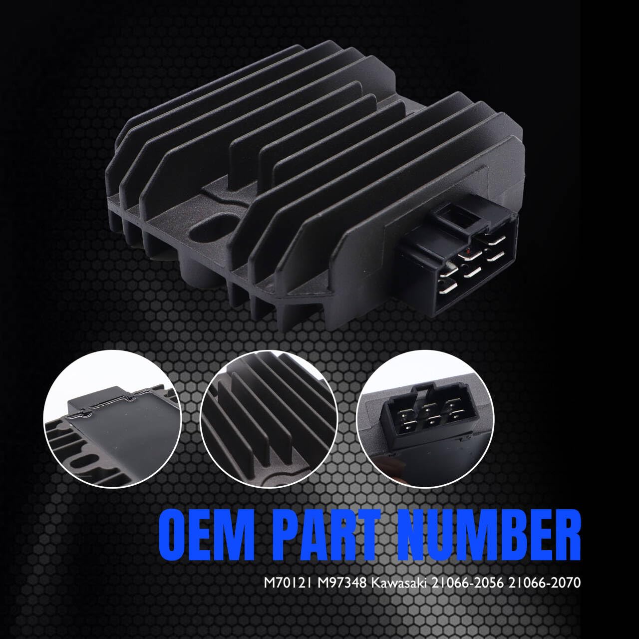 HiSport M70121 Voltage Regulator Rectifier Compatible with Kawasaki Fc420 Fc540 Fd671d Fd711d Fd750d Fd791d Mule 2010 2020 2030,John Deere 130 160 165 170 172 175 176 180 185 186 240 242 245 262 265