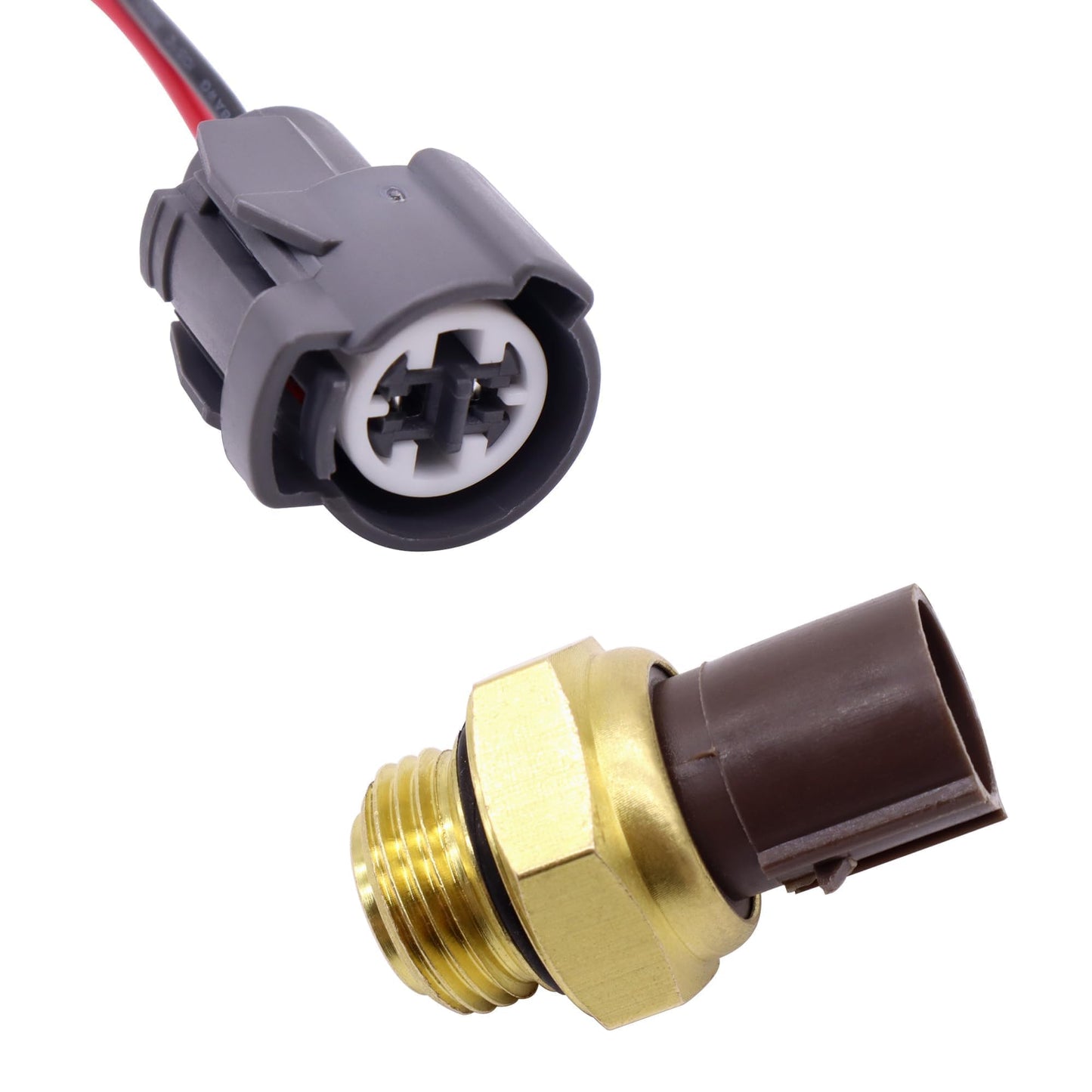HiSport 37760-P00-003 Radiator Coolant Fan Switch with Connector Pigtail Harness - Compatible with Honda Odyssey CR-V Civic Acura 1994-2005 - Replaces 37870-PJ7-003 37760-PHM-004A