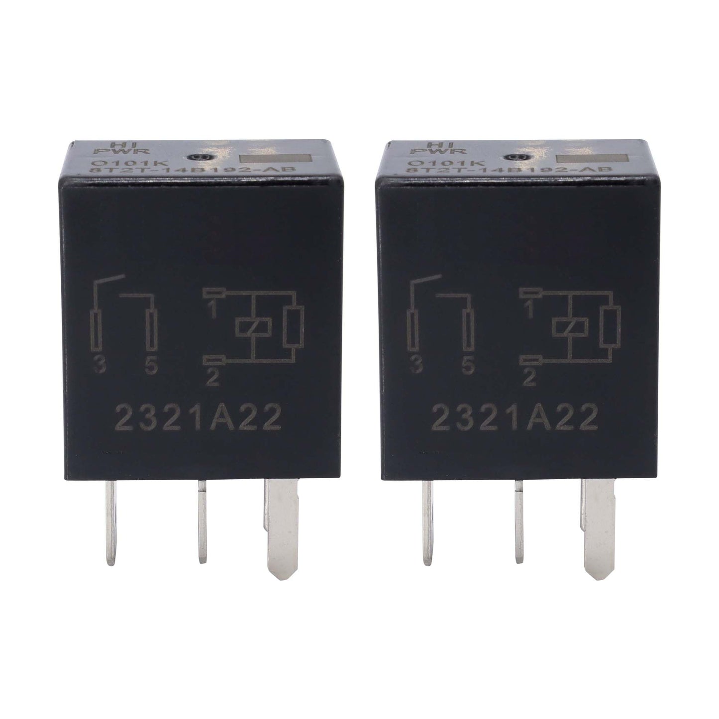 HiSport Relay 8T2T-14B192-AB 12VDC 4 Pins Plug-in Automotive Relay Compatible with Ford, 2PCS