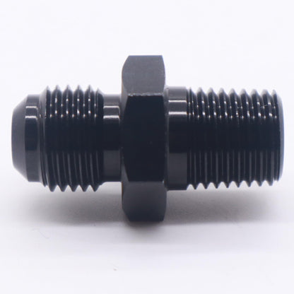 HiSport 6AN to 1/4 NPT Male Hose Fitting Adapter, Universal Aluminum Flare Male 6AN to 1/4'' NPT Union Fuel Oil Line Pipe Connector Black Anodized