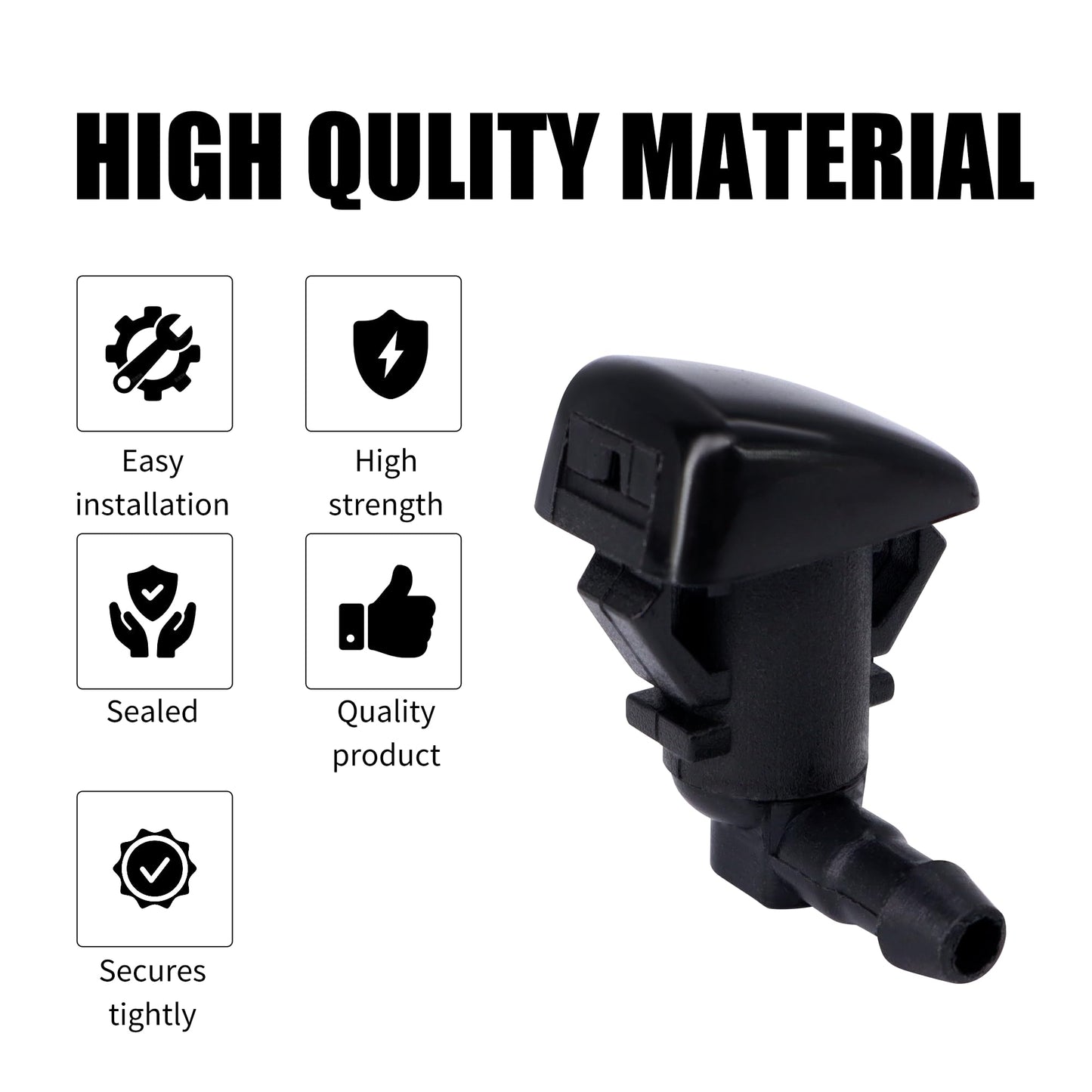 HiSport 8E5Z-17603-A Windshield Washer Nozzle - Compatible with Ford Fusion Lincoln MKZ 2008 2009 2010 2011 2012 Mercury Milan 2008 2009 2010 2011 - (Two Side)