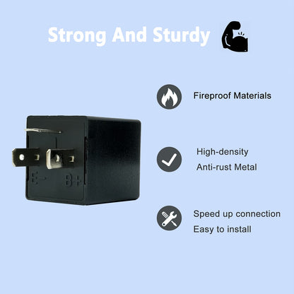 Led Flasher Relay (CF14) Electronic Turn Signal Flashers for Led Lights Hyper Blink Flash No Flash Problem - HiSport
