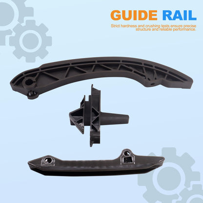 HiSport 3Pcs Upper & Lower Timing Chain Guide Rail Compatible with BMW 323i 325i 530 E39 E53 X5 X3 E85 Z4 - replaces 11311703717 11311722651