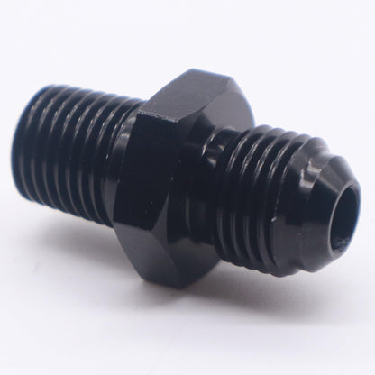 HiSport 6AN to 1/4 NPT Male Hose Fitting Adapter, Universal Aluminum Flare Male 6AN to 1/4'' NPT Union Fuel Oil Line Pipe Connector Black Anodized