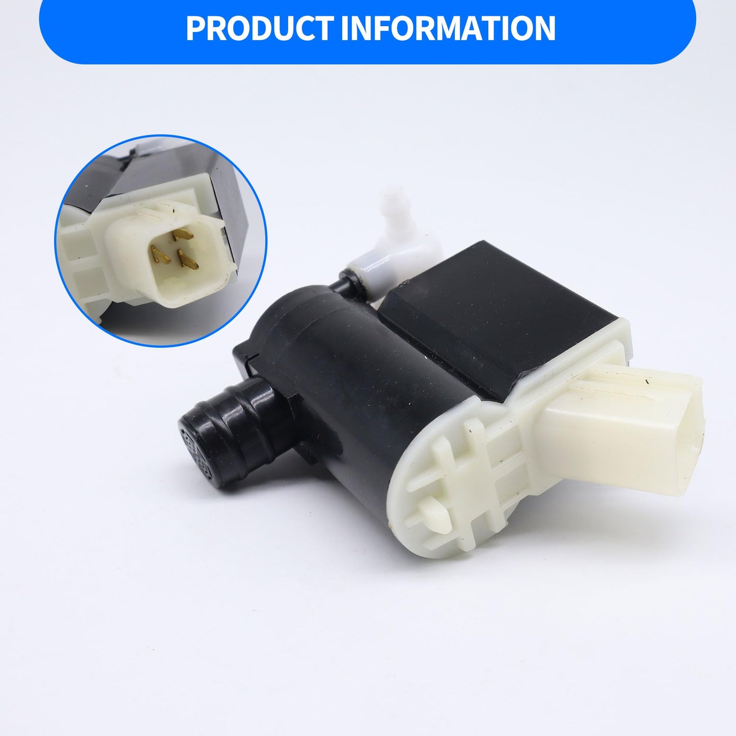 HiSport 98510-2v100 Windshield Wiper Pump - Compatible with Hyundai Santa Fe XL 2019 Santa Fe 2013-2018