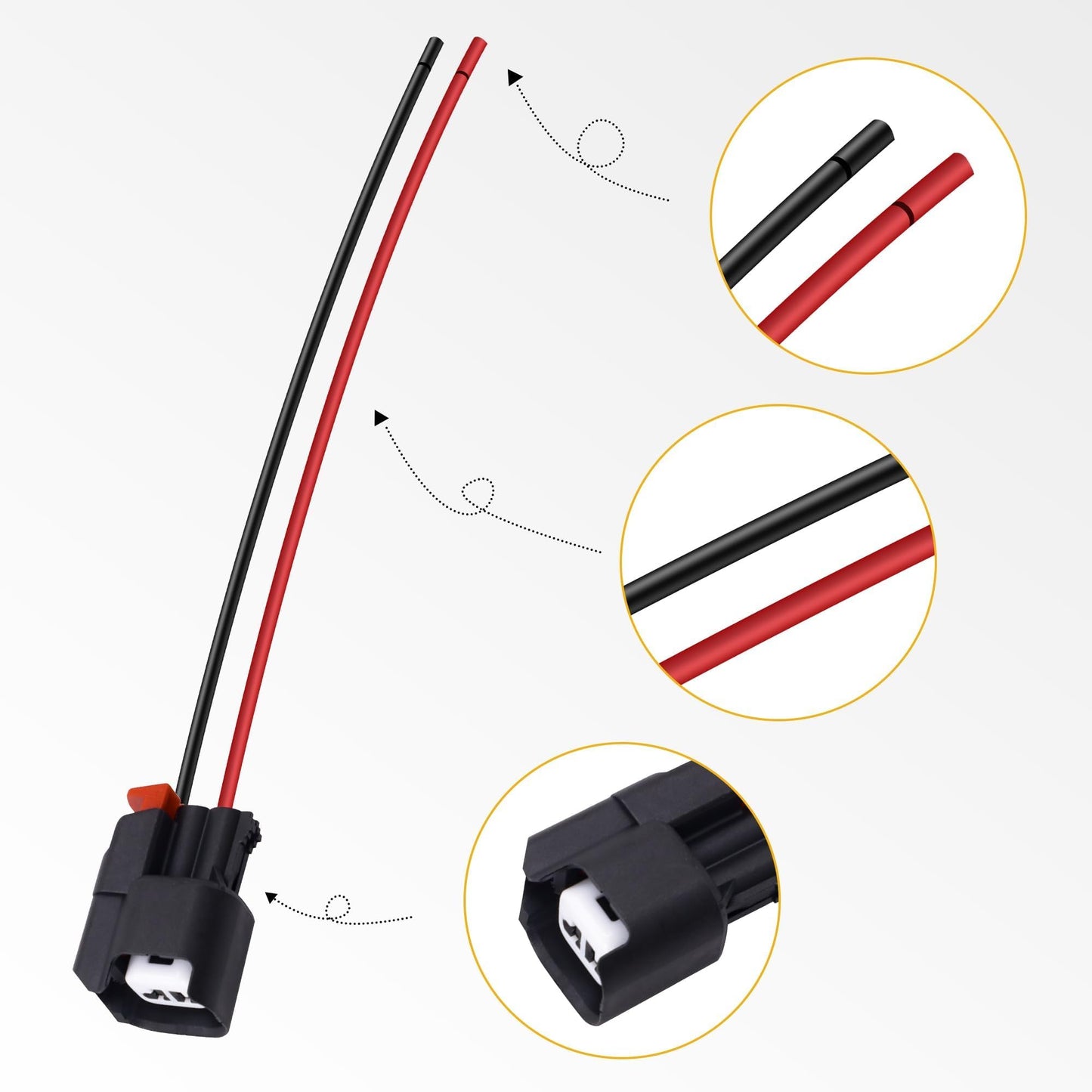 HiSport 645-134 ABS Wheel Speed Sensor Connector Compatible with Buick, Cadillac CT4, CT5, CT6, Escalade, XT4, Chevrolet, Chrysler, Dodge, Ford, GMC, Jeep, Lincoln, Ram 1500, 2500, 3500, 4500, 5500