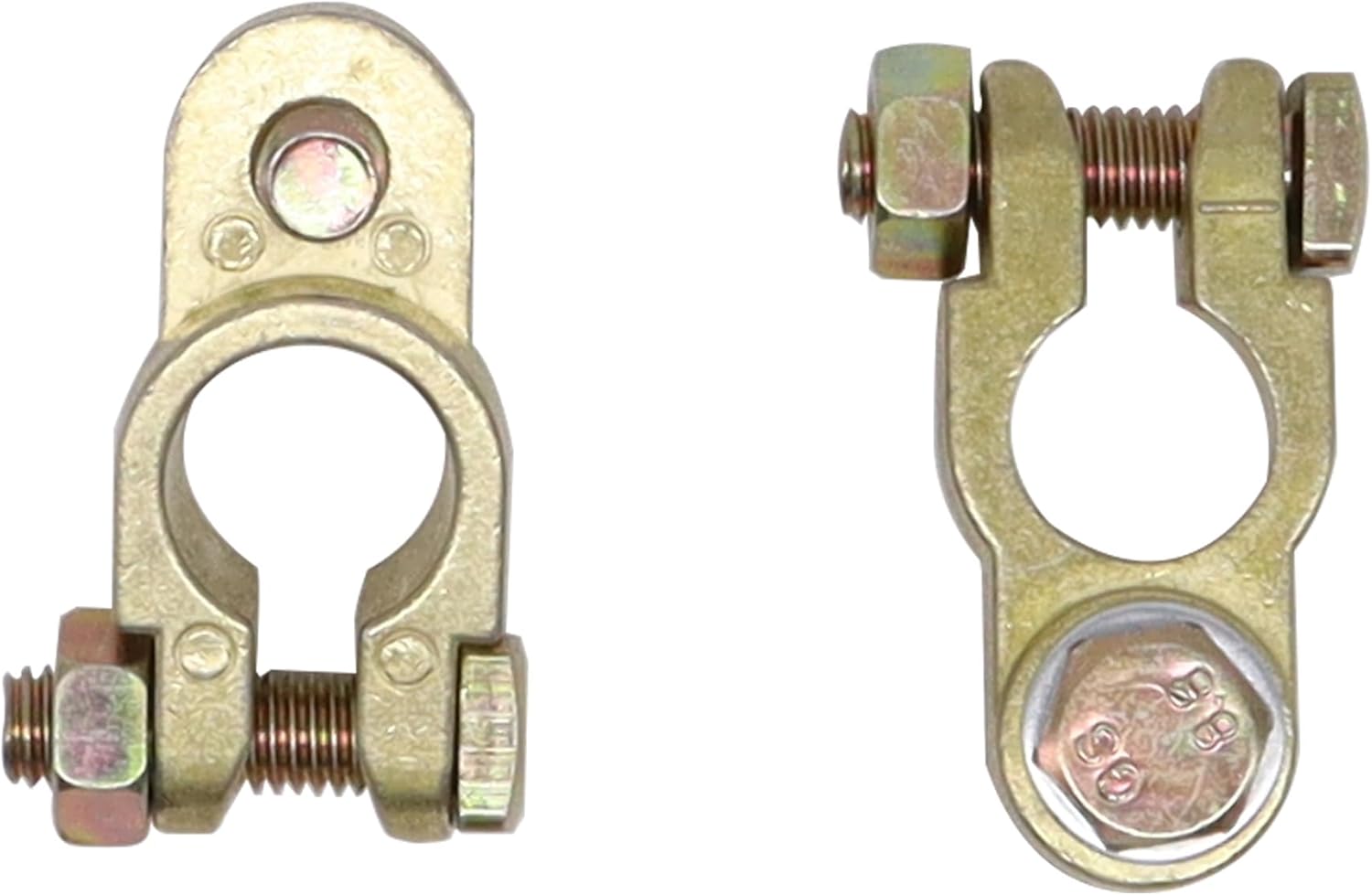 HiSport Brass Battery Terminal Connectors - This Battery Terminal Connector Compatible with Car Truck Van RV Boat (1 Pair)