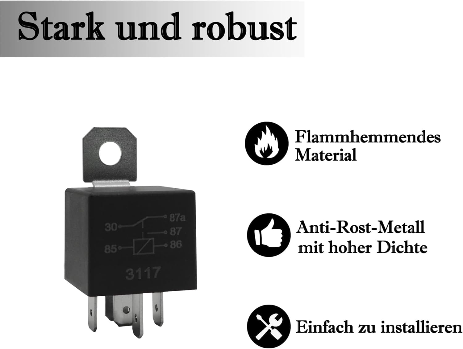 HISports Relais, wasserdichtes 12 V Pin Automobilrelais, 5 Pin Automobil Relaiskonverter, Scheinwerfer Universalrelais mit Halterung 4RD 933 332 041