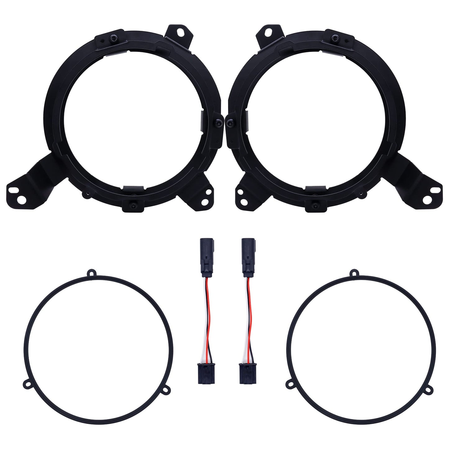 HiSport Headlight Mounting Bracket Aluminium Alloy - Omnidirectional Adjustable with Wiring Harness, Compatible with Jeep Wrangler JL 2018-2020 (7" Light, 6-Piece Set)