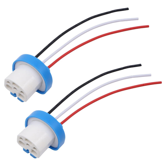 HiSport 2PCS 9007 9004 HB1 HB5 High Temperature Ceramic Male Wire Harness Extension Socket Adapter Connector Pigtail Plug Wiring Cable for Headlights Fog Lights Automative Replacement Part