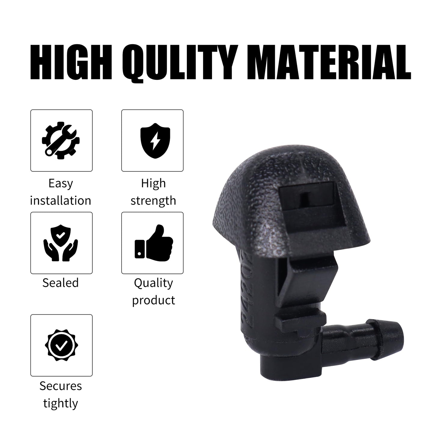 HiSport 76810-TK8-A01 Windshield Sprinkler Wiper Nozzle - Compatible with Honda Odyssey 2011 2012 2013 2014 2015 2016 2017 - (Two Side)