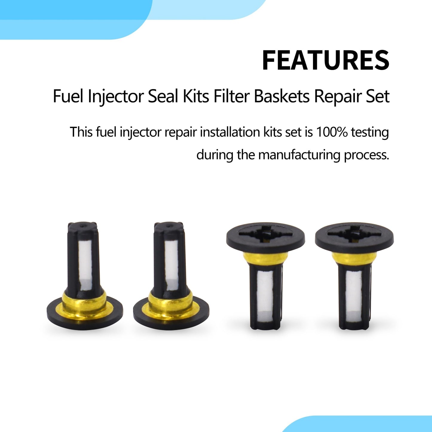 HiSport Fuel Injector Seal Kits Filter Baskets Repair Set CF-106A [10.5mm x 6mm x 13mm] Compatible with Honda[50 Set]