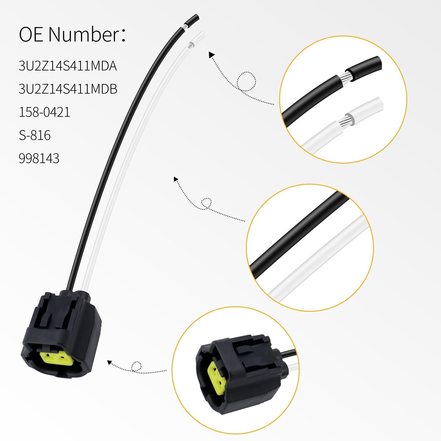 HiSport S-816 Temperature Sender/Sensor Connector Compatible with Chevrolet Chevy Sprint, Toyota Camry, Suzuki X-90, Pontiac Vibe, Mazda MX-3, Lincoln LS, Lexus ES300, Jaguar XK8 Replace 158-0421